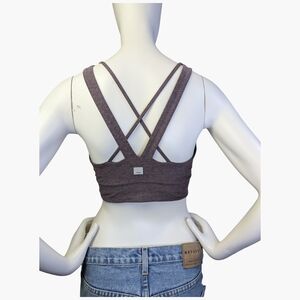 Vuori Elevation Strappy Back Sports Bra | Heathered Mauve | Size Small